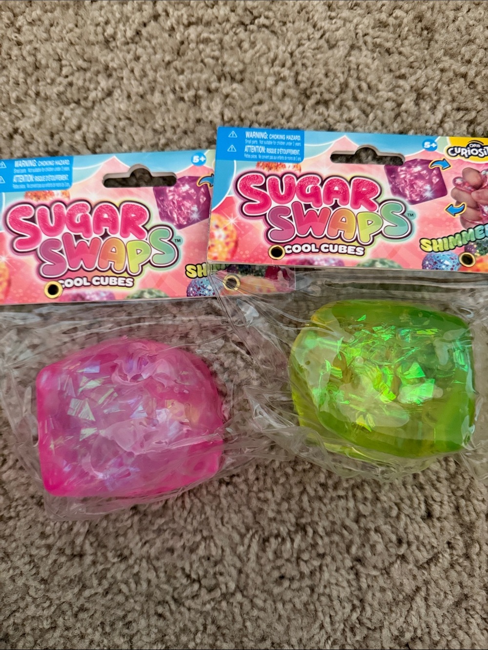 Squishy Cool Cubes Kids Toy - Pink and Green sugar swaps